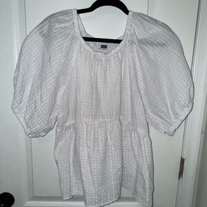 White Puff Sleeve Top